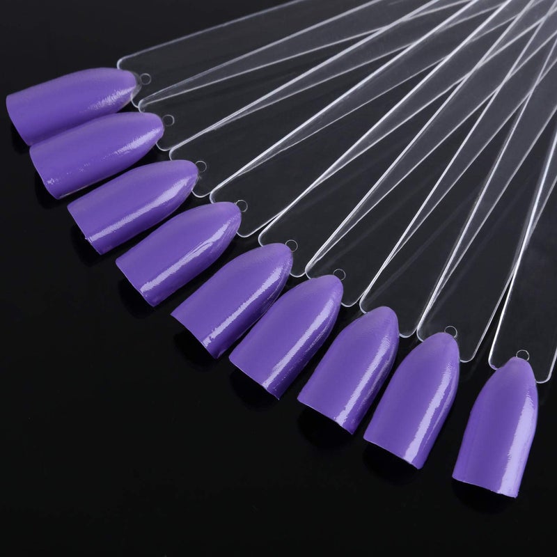 BTYMS 200 Pieces Clear Square Nail Tips Color Display Swatches With Metal Screw Holder Fan Shaped Plastic Sample Stick - Image 4